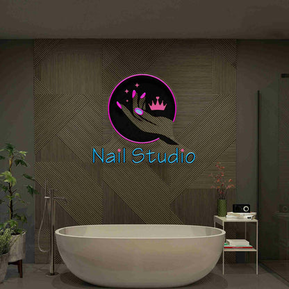 Hand Nails Studio Store Sign Hand And Lashes Led Uv Led Neon Sign | Shineneon