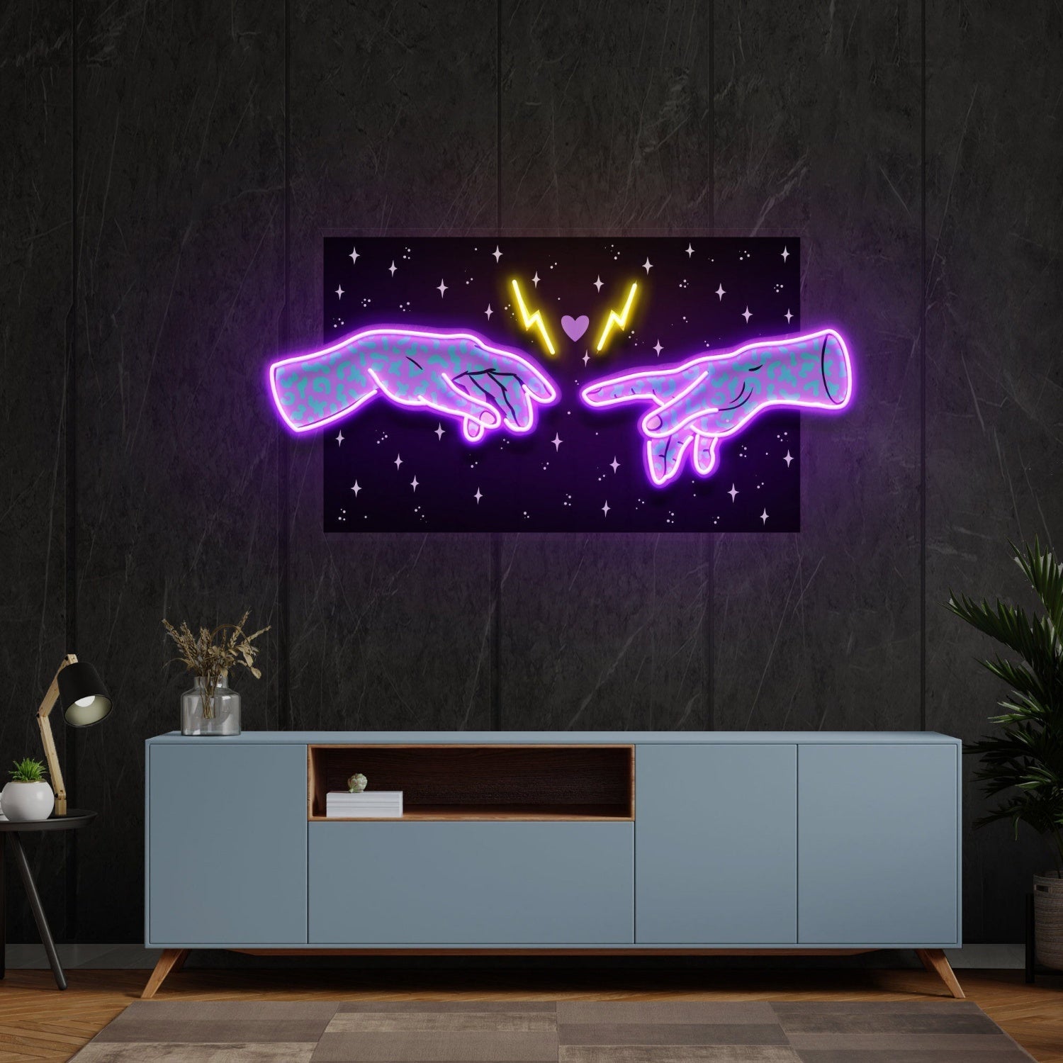 Hand Of Acid Ancient Led Uv Led Neon Sign Artwork - Shineneon