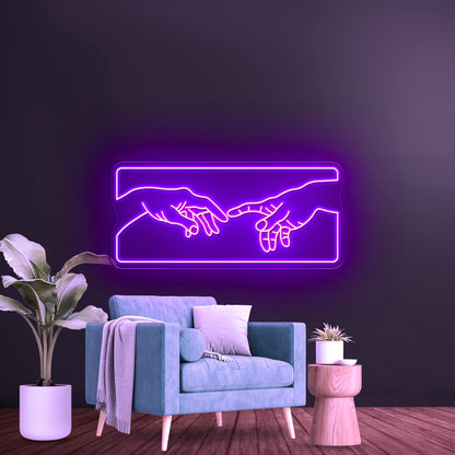Hand Of God Neon Sign Wall Art Light Neon Signs For Bedroom