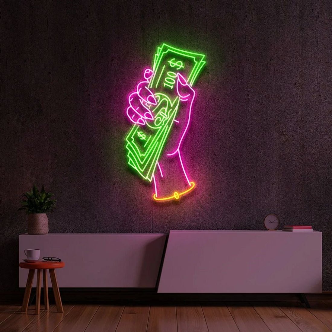 Hand Of Greed Led Sign Business Neon Sign - Shineneon