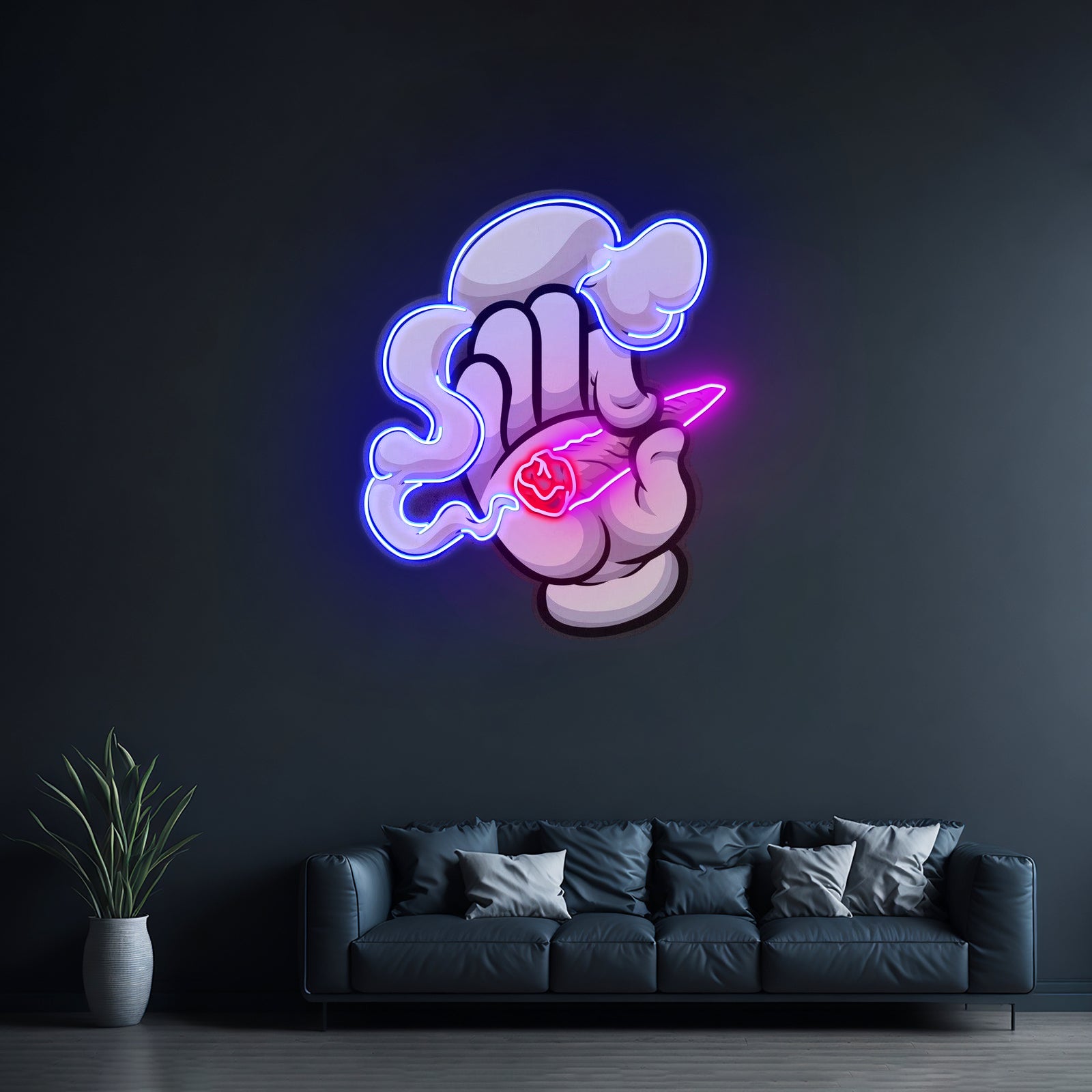 Hand Smoker Custom Led Signs Artwork For Sale - LED neon sign view 5