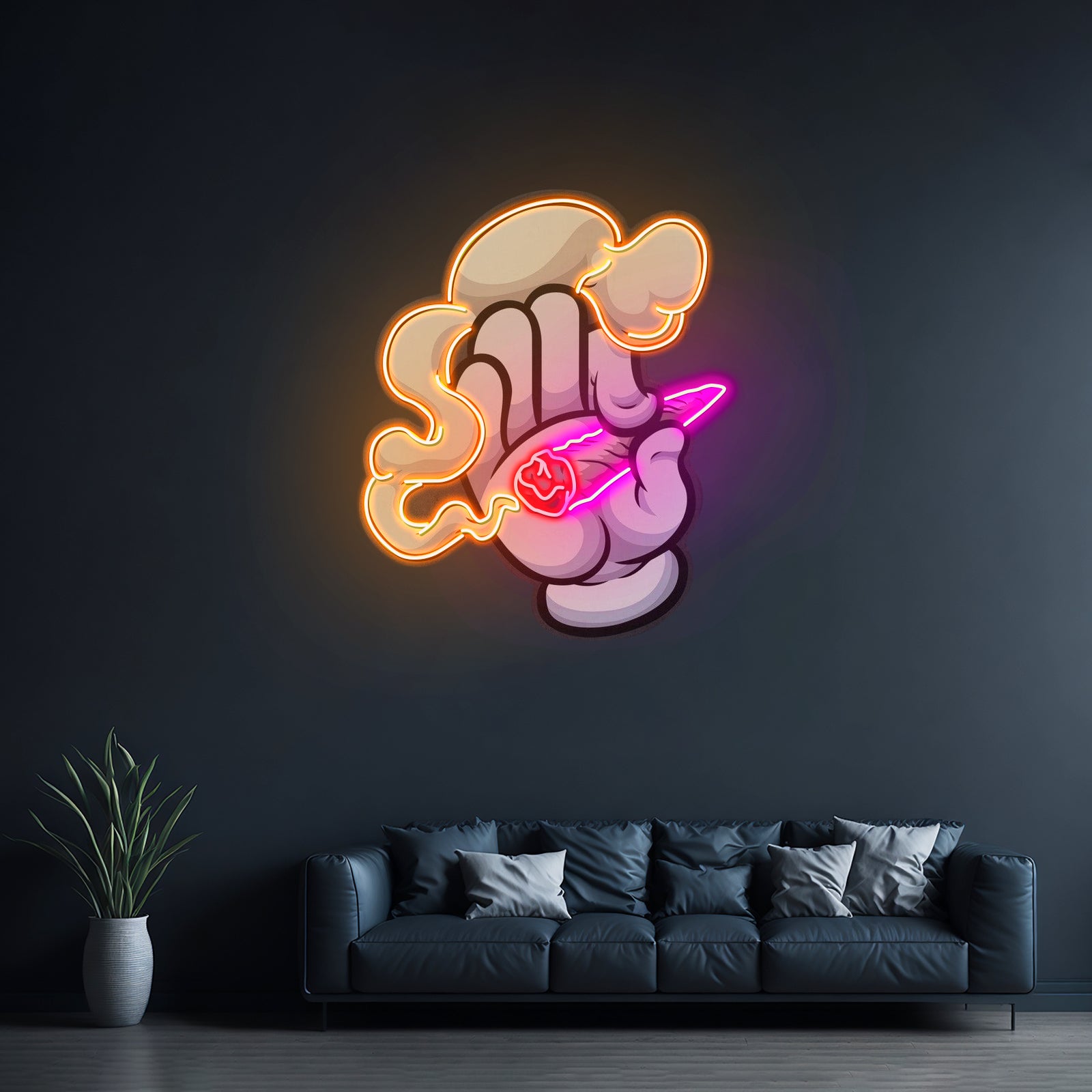 Hand Smoker Custom Led Signs Artwork For Sale - LED neon sign view 6