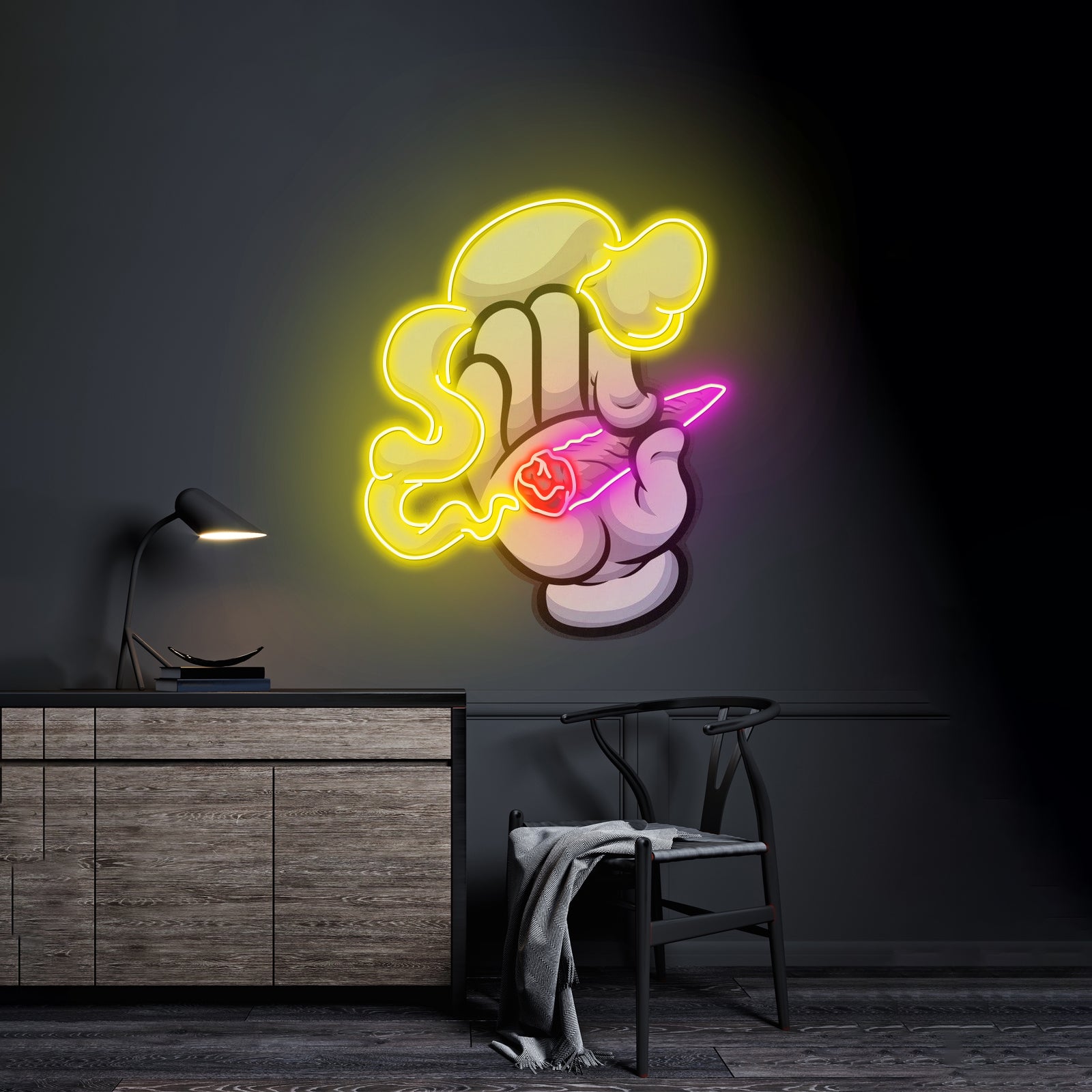 Hand Smoker Custom Led Signs Artwork For Sale - LED neon sign view 7
