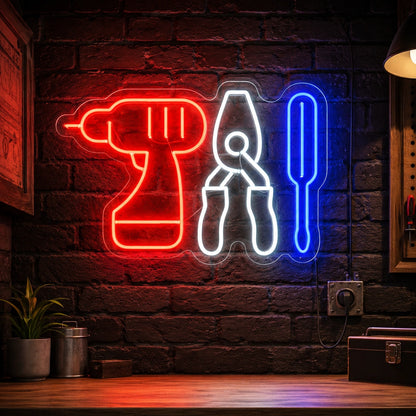 Hand Tool Icons Neon Sign LED Neon Sign high-converting product image