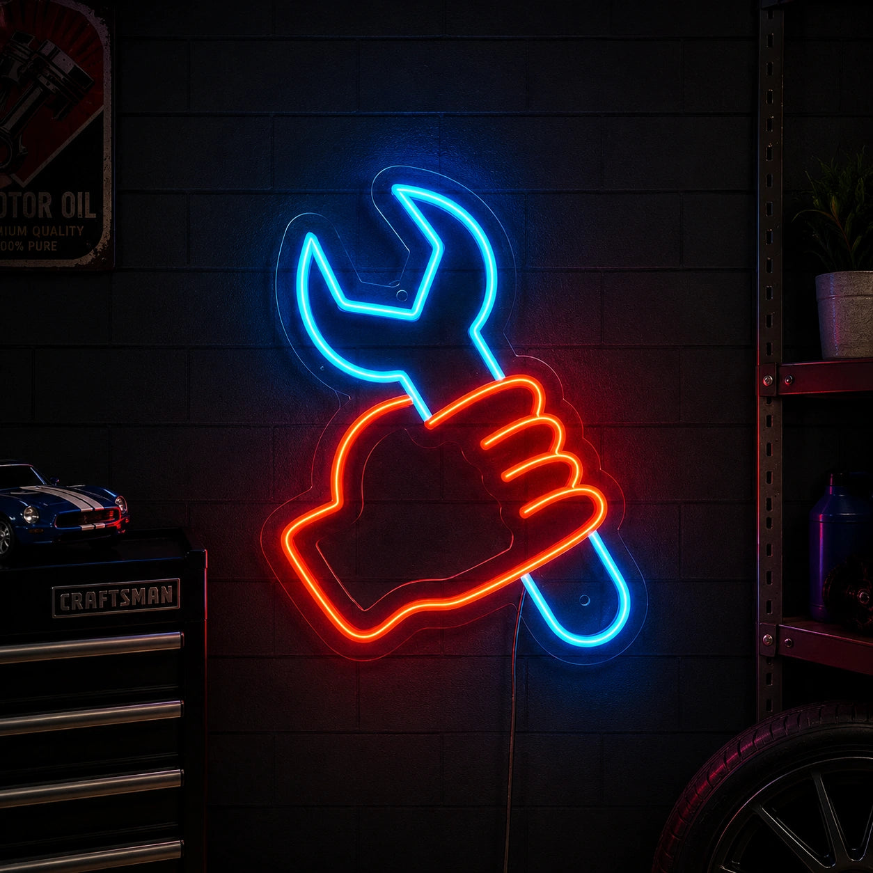 Hand Wrench Neon Sign LED Neon Sign high-converting product image