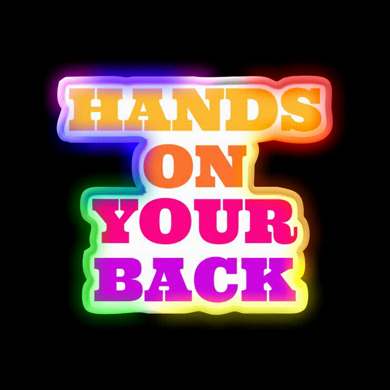 Hands On Your Back Gym Fitness Led Neon Sign Rgb Color