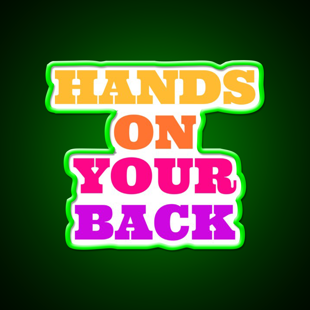 Hands On Your Back Gym Fitness Led Neon Sign Rgb Color