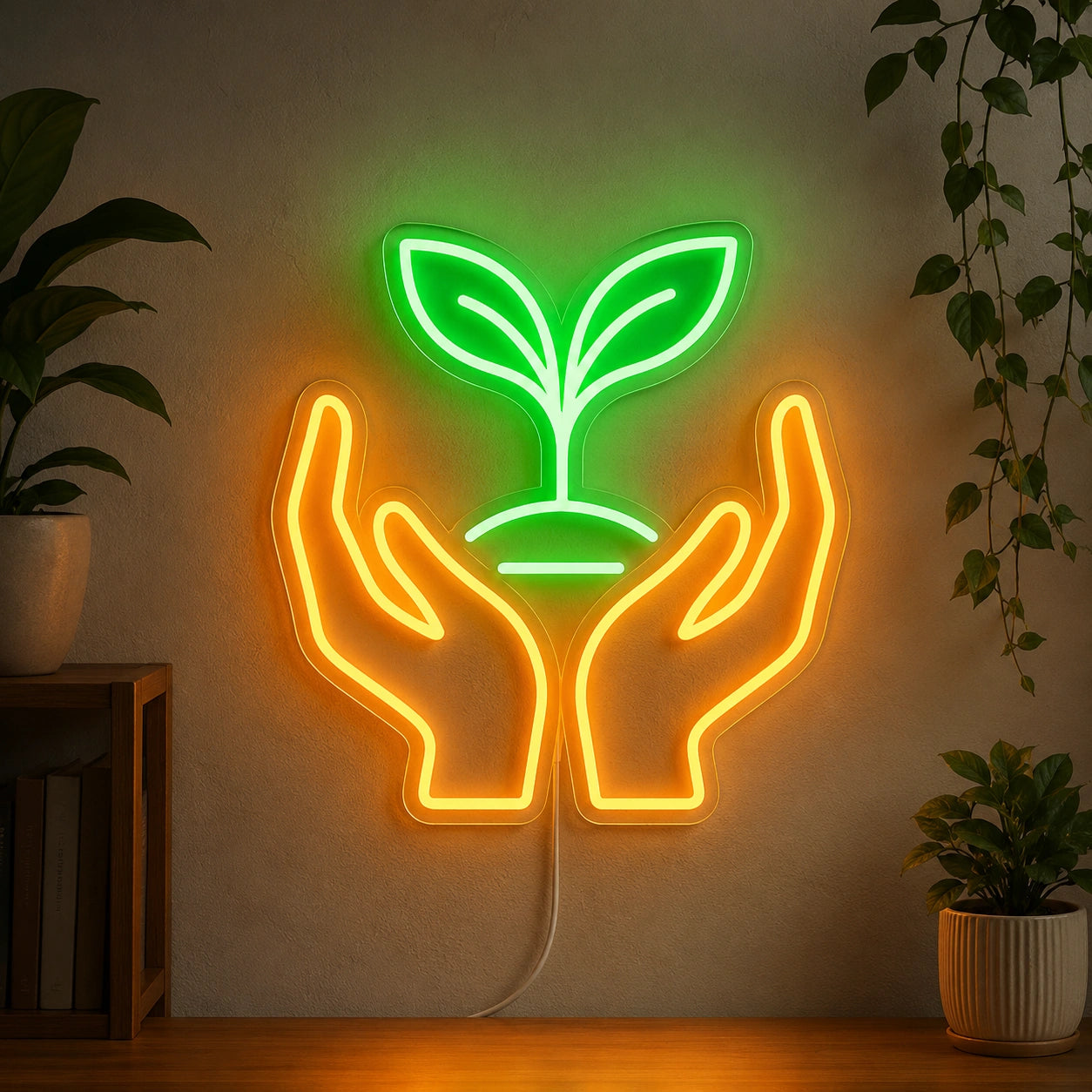 Hands Sprout Neon Sign LED Neon Sign high-converting product image