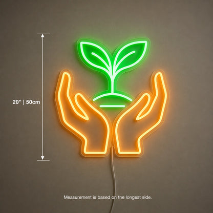 Hands Sprout Neon Sign LED Neon Sign size image