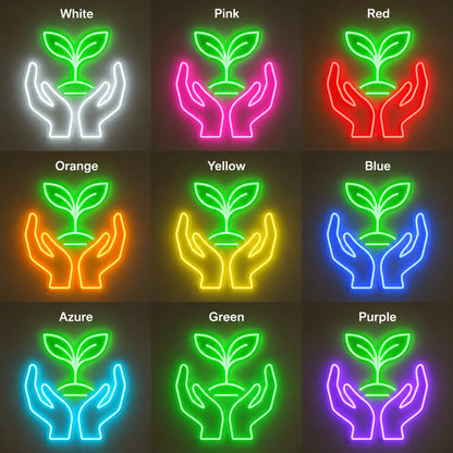 Hands Sprout Neon Sign LED Neon Sign color grid
