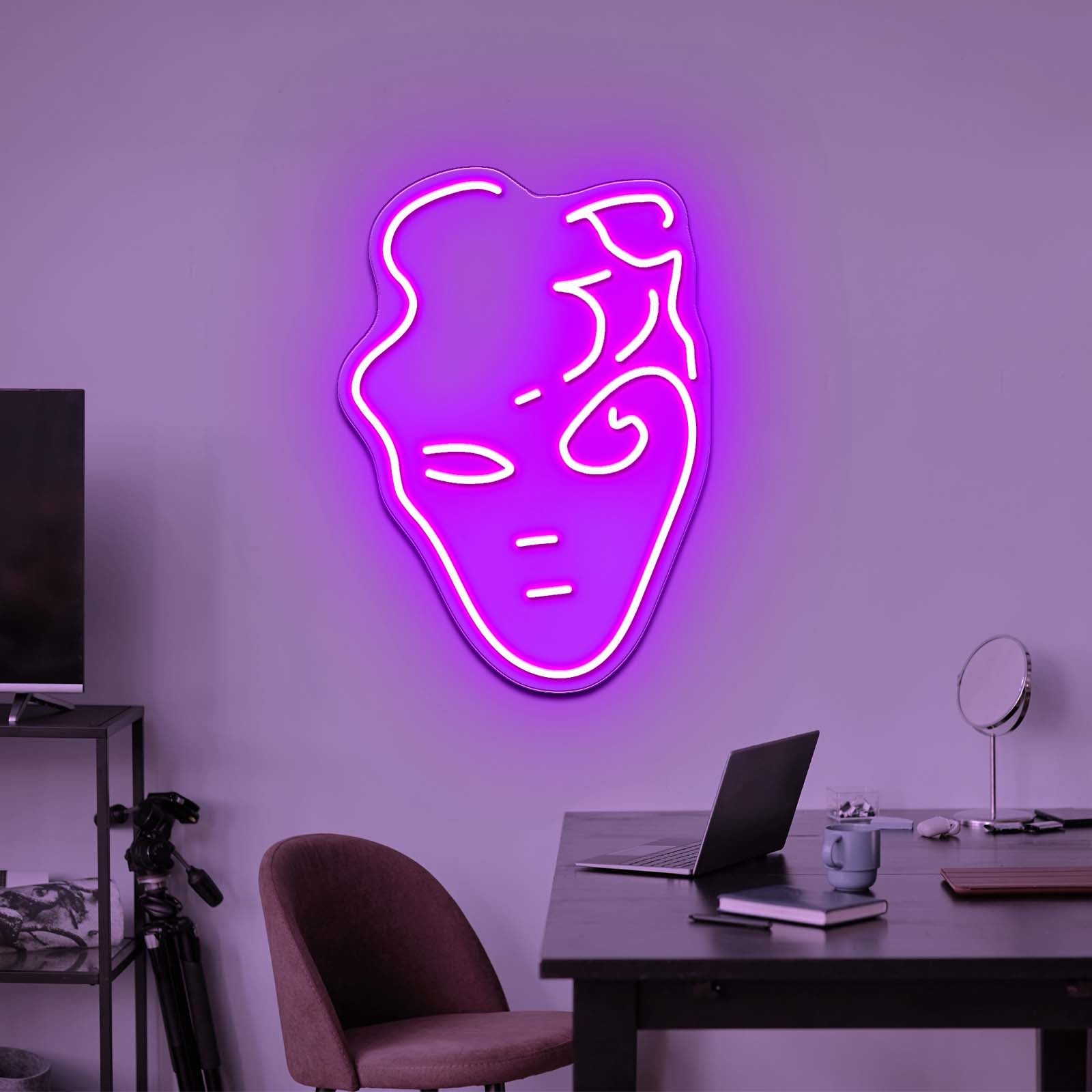 Handsome Face Artistic Neon Signs Wall Art Led Signs