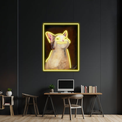 Handsome Pop Cat Artwork Large Neon Signs - Shineneon