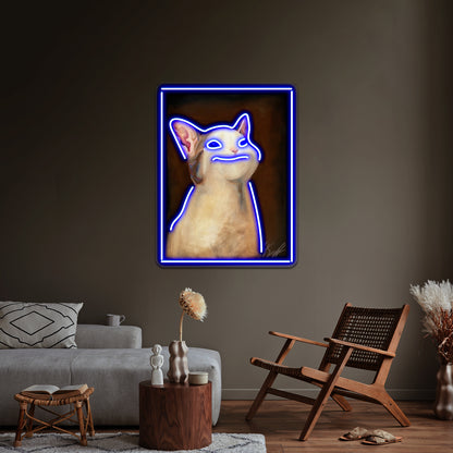 Handsome Pop Cat Artwork Large Neon Signs