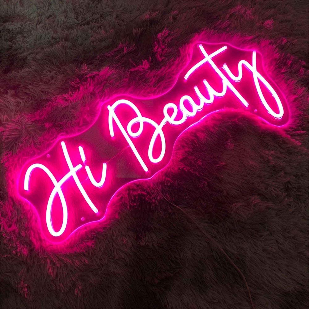 Handwritten Pink Hi Beauty Salon Led Neon Sign | Shineneon