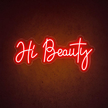 Handwritten Pink Hi Beauty Salon Led Neon Sign | Shineneon