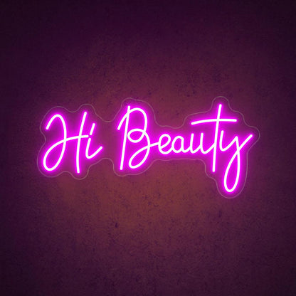 Handwritten Pink Hi Beauty Salon Led Neon Sign | Shineneon