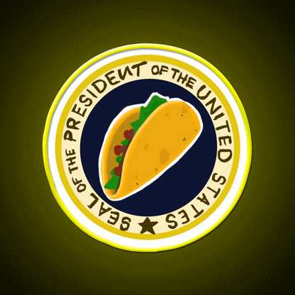 Handwritten Taco Potus Taco Led Neon Sign Mexican Food Sign Rgb Color - Custom LED neon sign front view