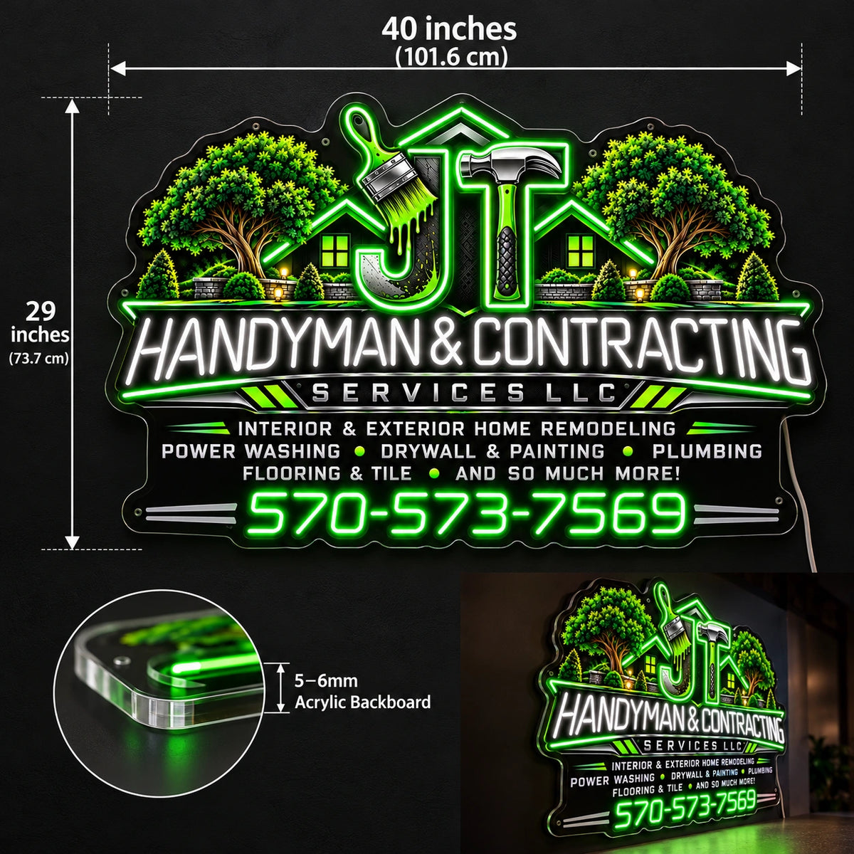 Handyman Services Custom LED Neon Sign | f51bb92393fdc842f1b3f0c71b0d516a6ce968c4109895b53c19997f82faa8bd | dimensions