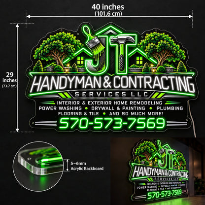 Handyman Services Custom LED Neon Sign | f51bb92393fdc842f1b3f0c71b0d516a6ce968c4109895b53c19997f82faa8bd | dimensions