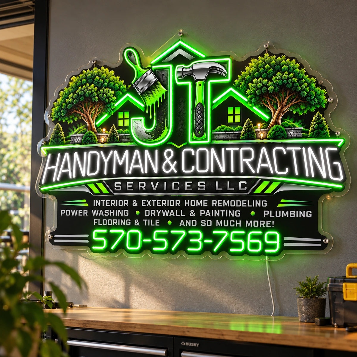 Handyman Services Custom LED Neon Sign | c7727882eeb12fe807ffc25b83eb3e06a689cb8e53a22e16805c97c518bdd259 | natural_light