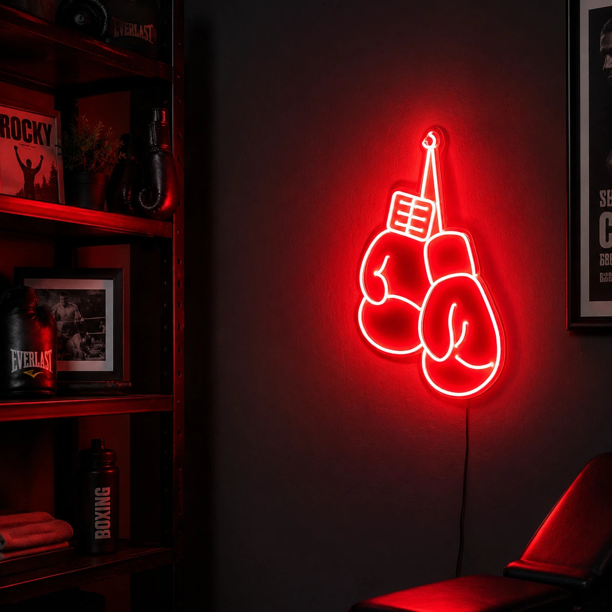 Hanging Boxing Gloves Neon Sign LED Neon Sign real lifestyle scene