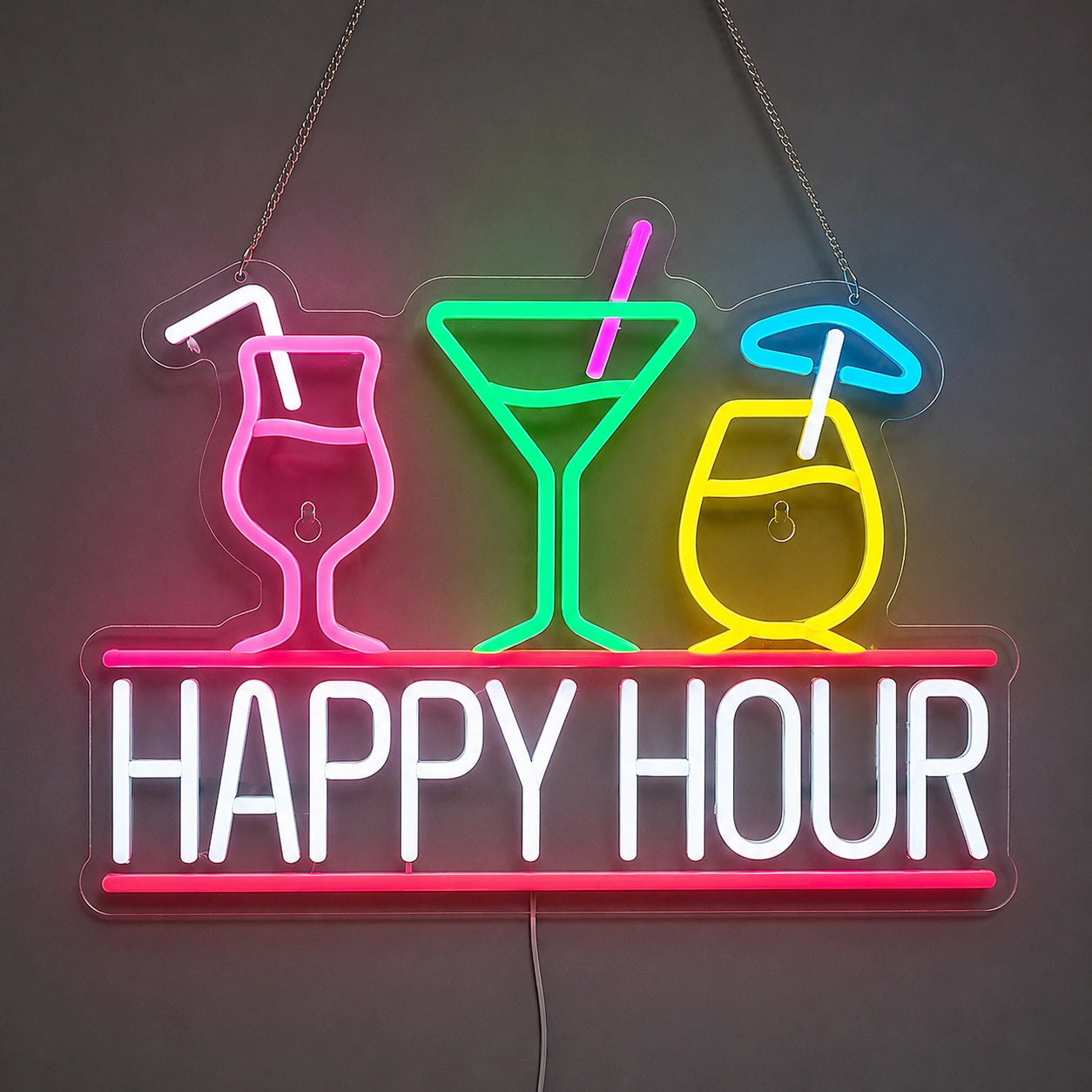 Hanging Happy Hour Neon Sign LED Neon Sign main product image