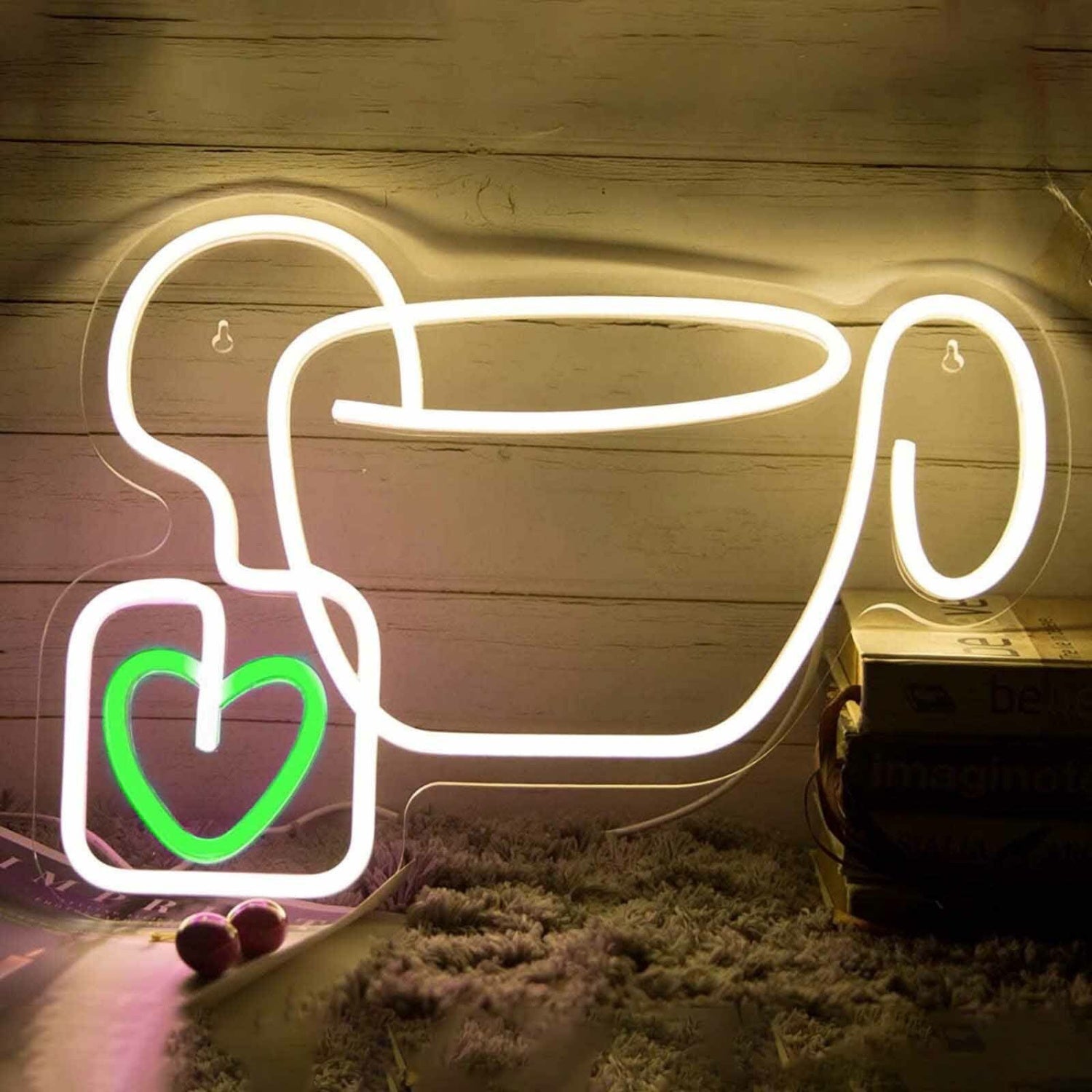 Hanging Heart Coffee Cup Led Neon Sign | Shineneon
