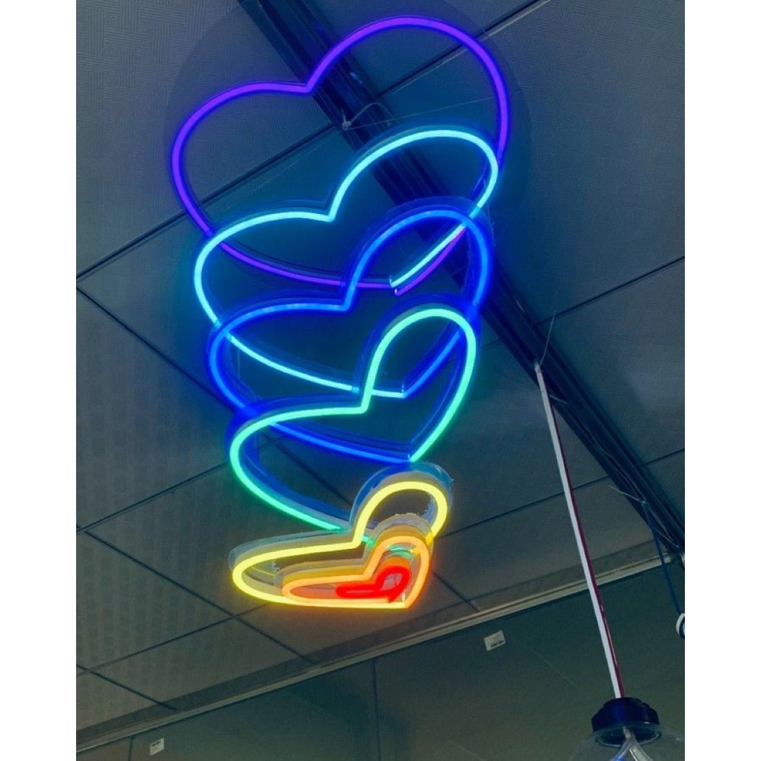 Hanging Hollow Heart Led Sign Business Neon Sign - Shineneon