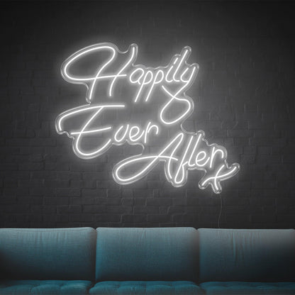 Happily Ever After Blue Script Led Neon Sign For Wedding Home Decor | Shineneon