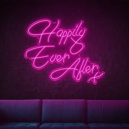 Happily Ever After Blue Script Led Neon Sign For Wedding Home Decor | Shineneon
