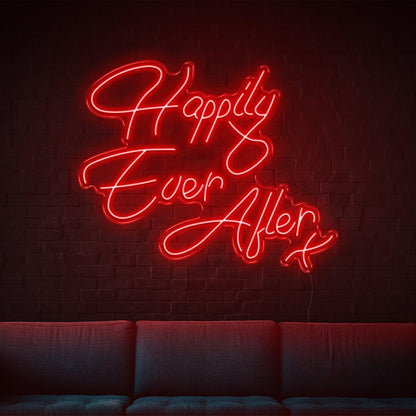 Happily Ever After Blue Script Led Neon Sign For Wedding Home Decor | Shineneon
