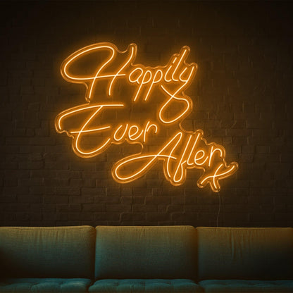 Happily Ever After Blue Script Led Neon Sign For Wedding Home Decor | Shineneon