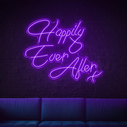 Happily Ever After Blue Script Led Neon Sign For Wedding Home Decor | Shineneon