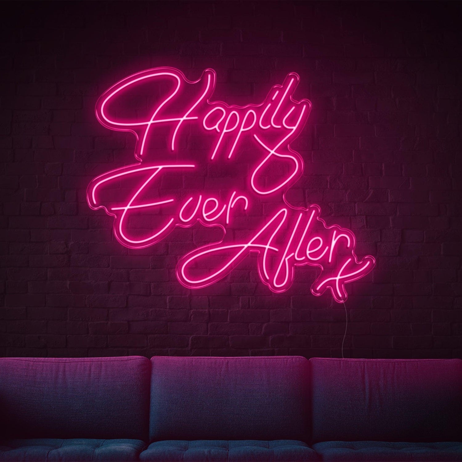 Happily Ever After Blue Script Led Neon Sign For Wedding Home Decor | Shineneon