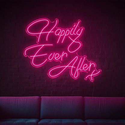 Happily Ever After Blue Script Led Neon Sign For Wedding Home Decor | Shineneon