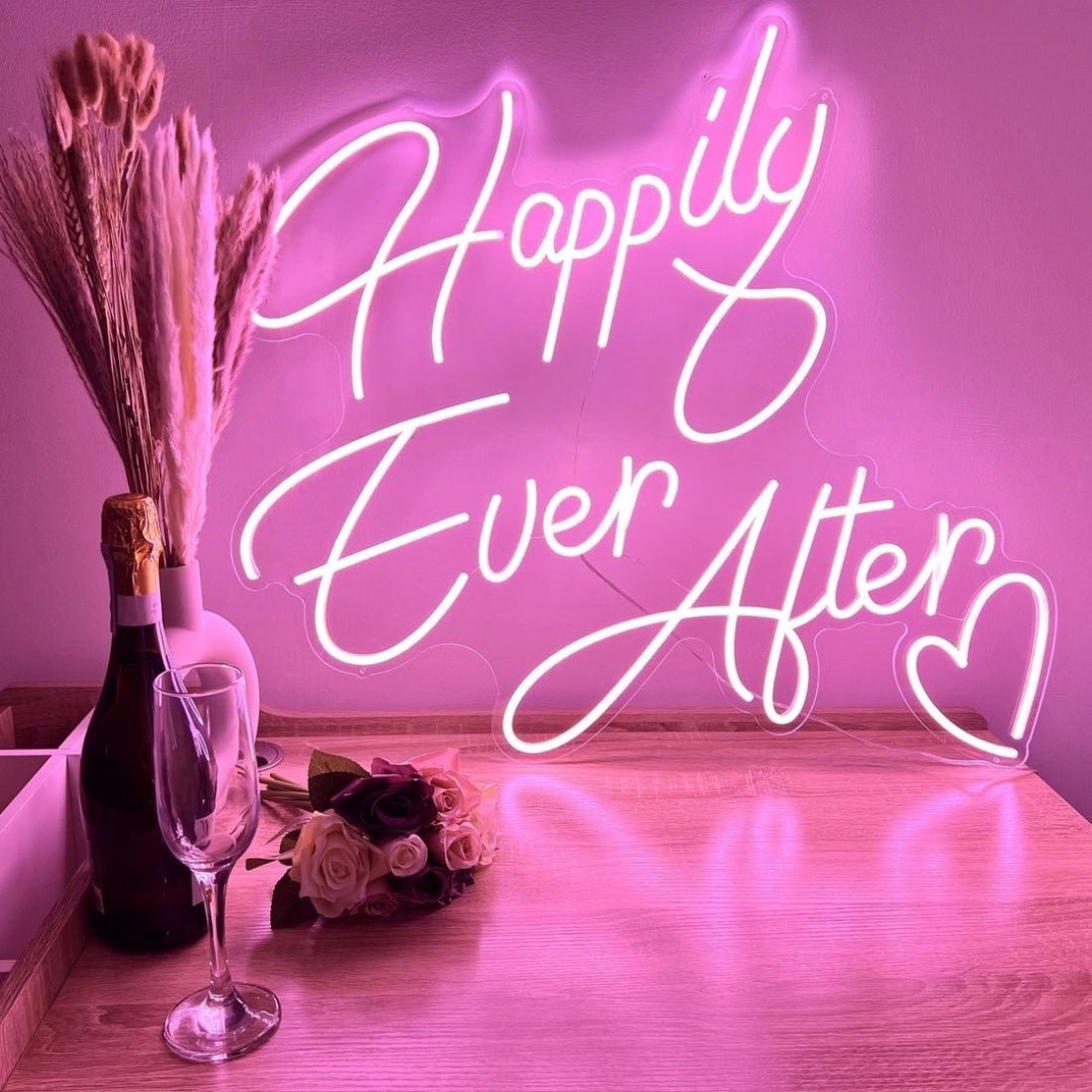 Happily Ever After Heart Neon Signs Neon Lights Led Neon Signs - Shineneon