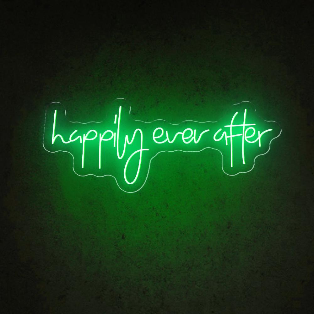 Happily Ever After Led Neon Sign Rustic Wedding Decor | Shineneon