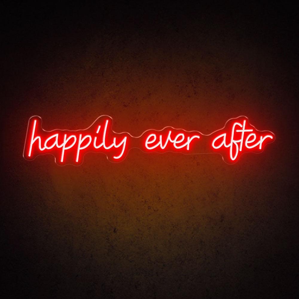 Happily Ever After Led Neon Sign Rustic Wedding Decor | Shineneon