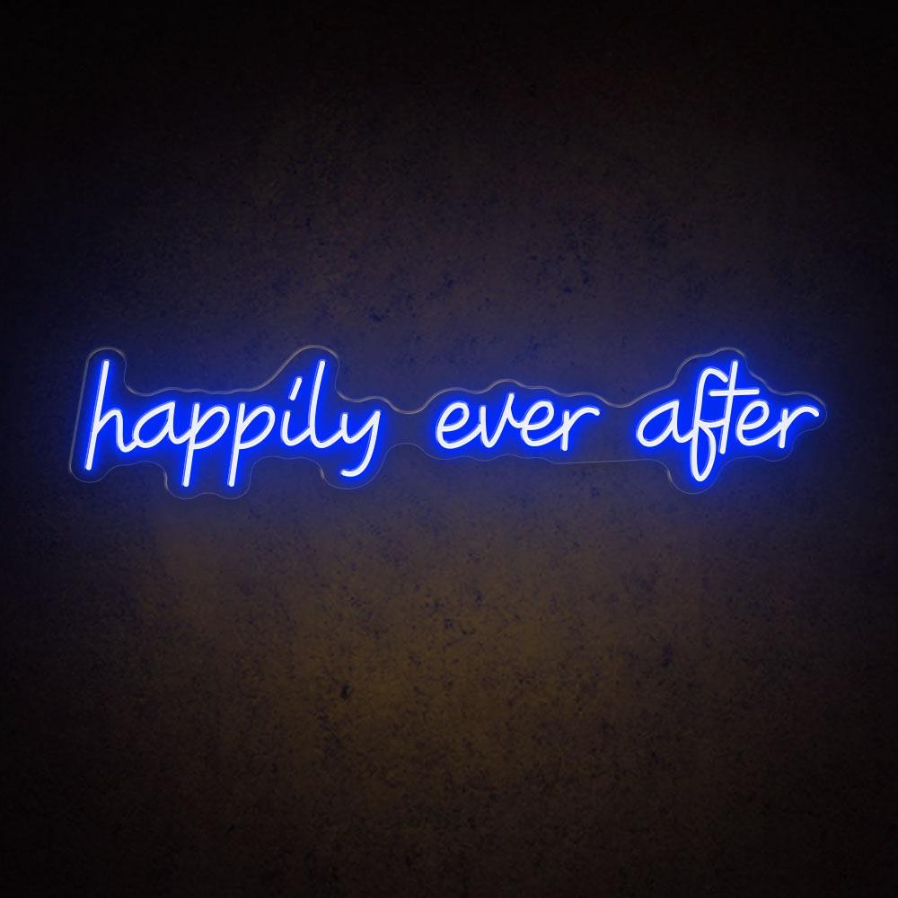 Happily Ever After Led Neon Sign Rustic Wedding Decor | Shineneon