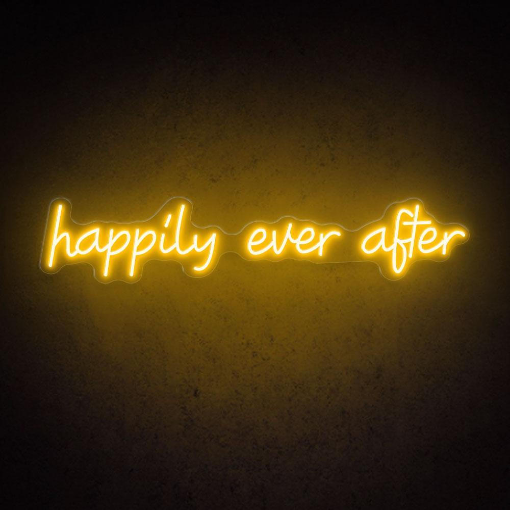Happily Ever After Led Neon Sign Rustic Wedding Decor | Shineneon