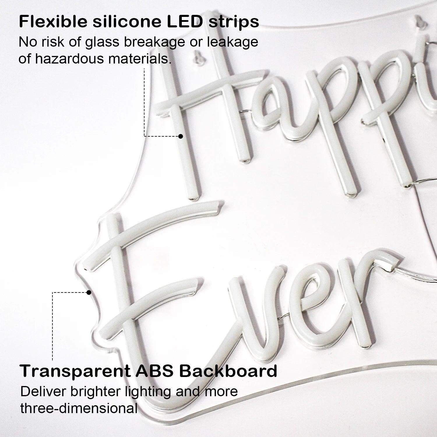 Happily Ever After Warm White Led Neon Sign Wedding Home Decor - Shineneon
