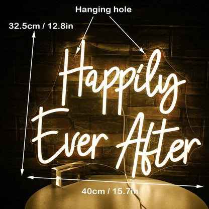 Happily Ever After Warm White Led Neon Sign Wedding Home Decor - Shineneon