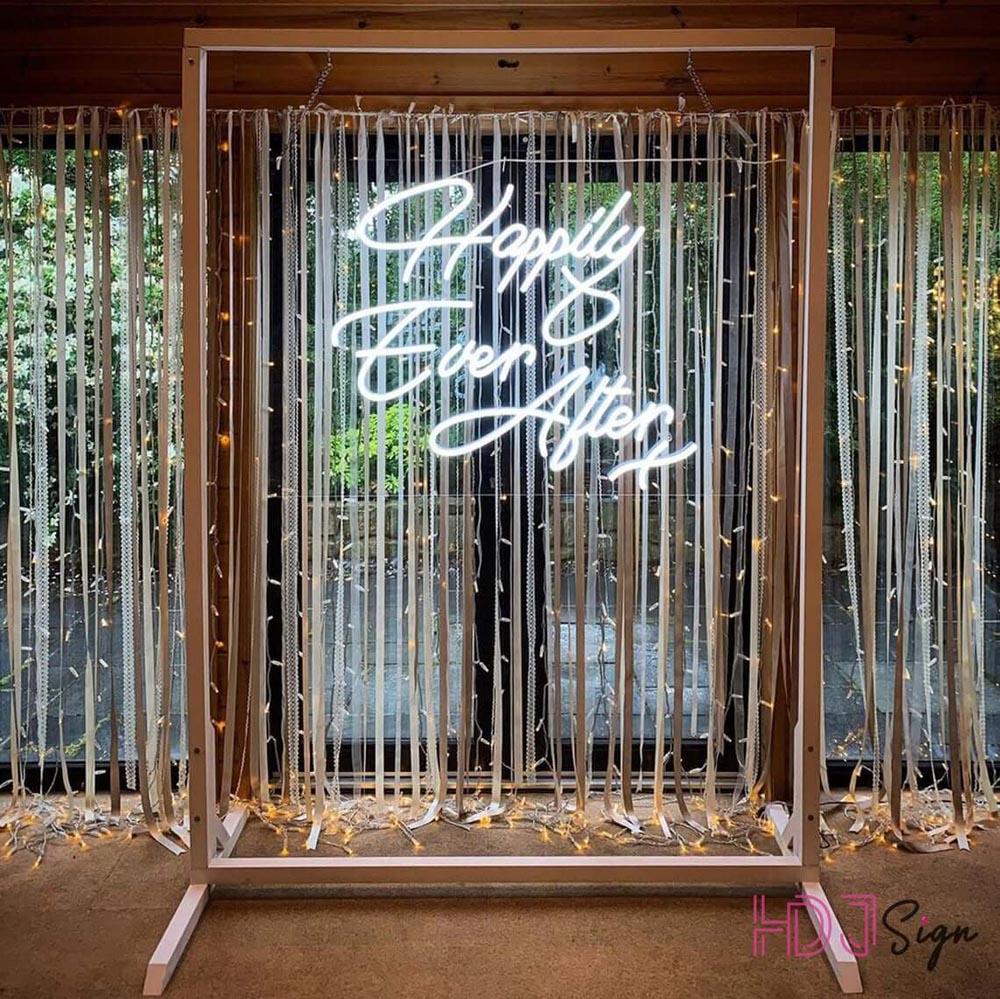 Happily Ever After White Script Led Neon Sign Wedding Decor | Shineneon