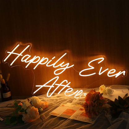 Happily Ever After Yellow Led Neon Sign - Shineneon