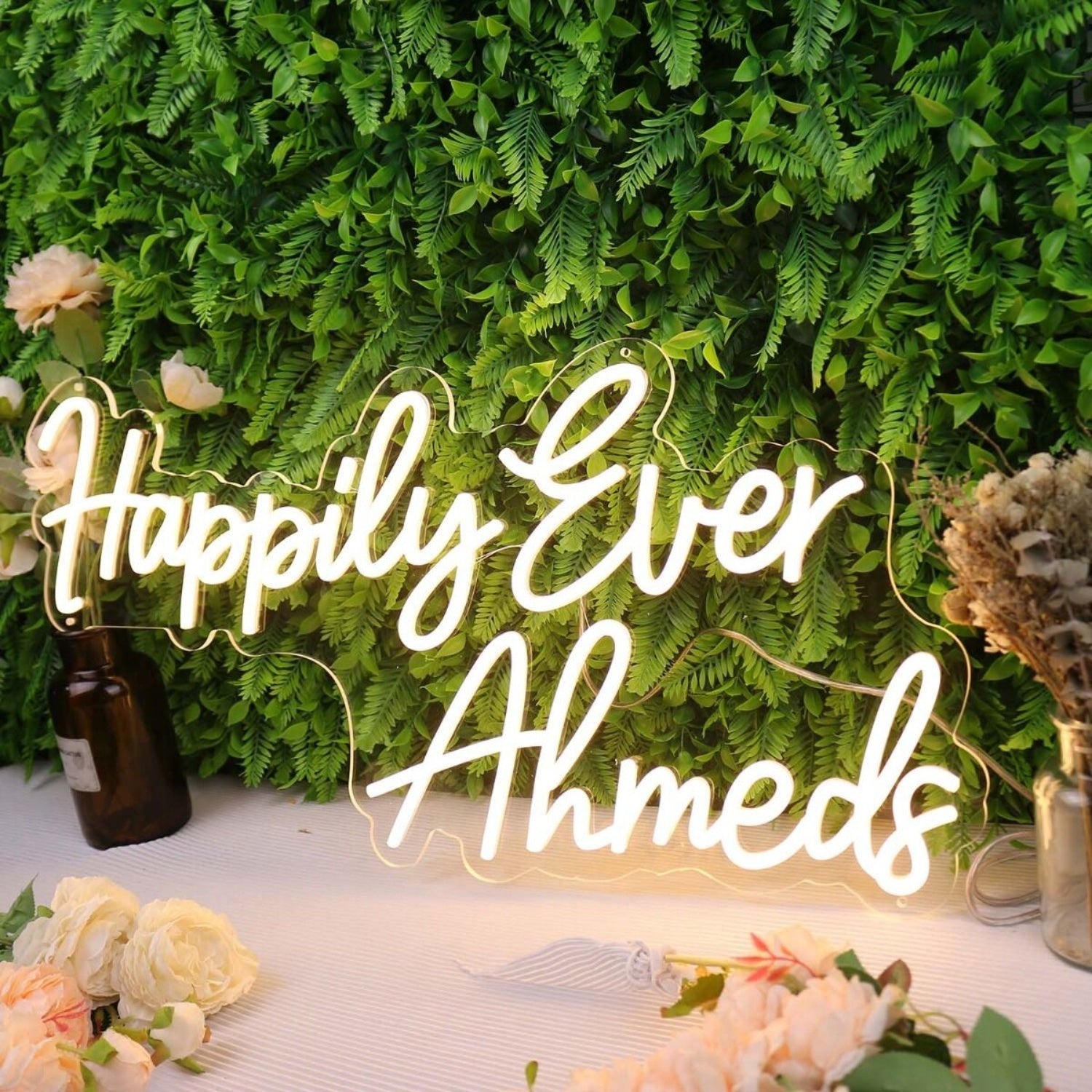 Happily Ever Ahmeds Yellow Led Neon Sign - Shineneon