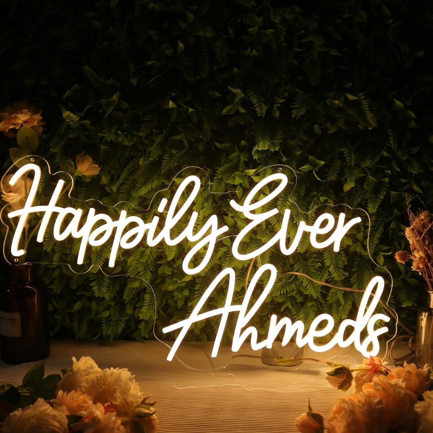 Happily Ever Ahmeds Yellow Led Neon Sign - Shineneon