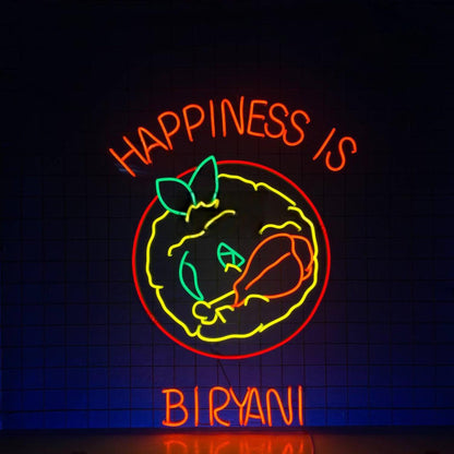 Happiness Is Biryani Led Neon Sign Led Decor | Shineneon