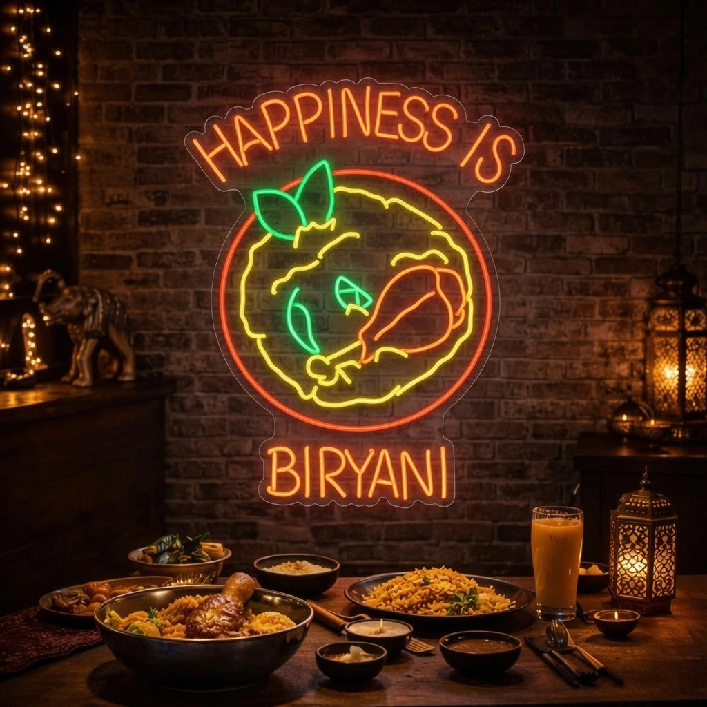 Happiness Is Biyani Wall Decor LED Neon Sign - 01 Original Product Image