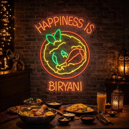Happiness Is Biyani Wall Decor LED Neon Sign - 01 Original Product Image