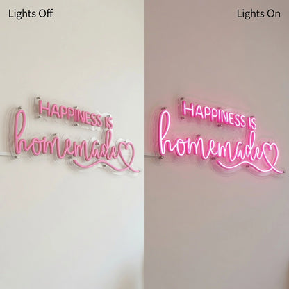 Happiness Is Homemade LED Neon Sign - 06 Day Night Comparison